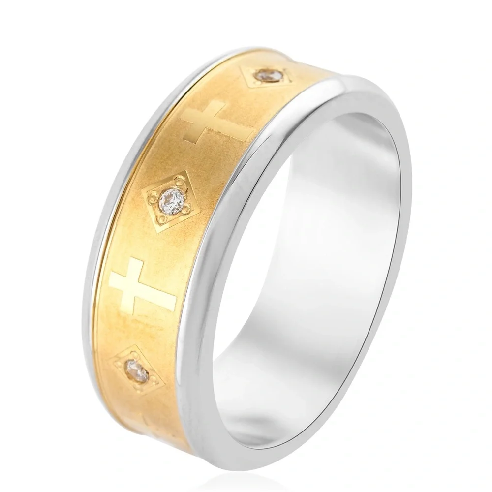 Simulated Diamond Cross Men’s Ring
